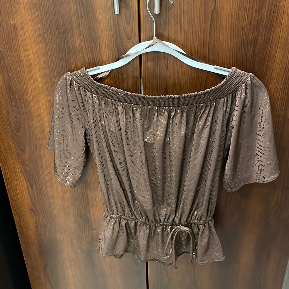 New Brown Off the Shoulder Top